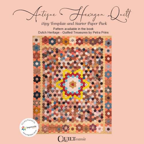 Antique Hexagon Quilt Cover Sleeve-Petra-Prins-gabarits-templates