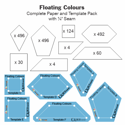 gabarits solide et papier quilt - Floating colours